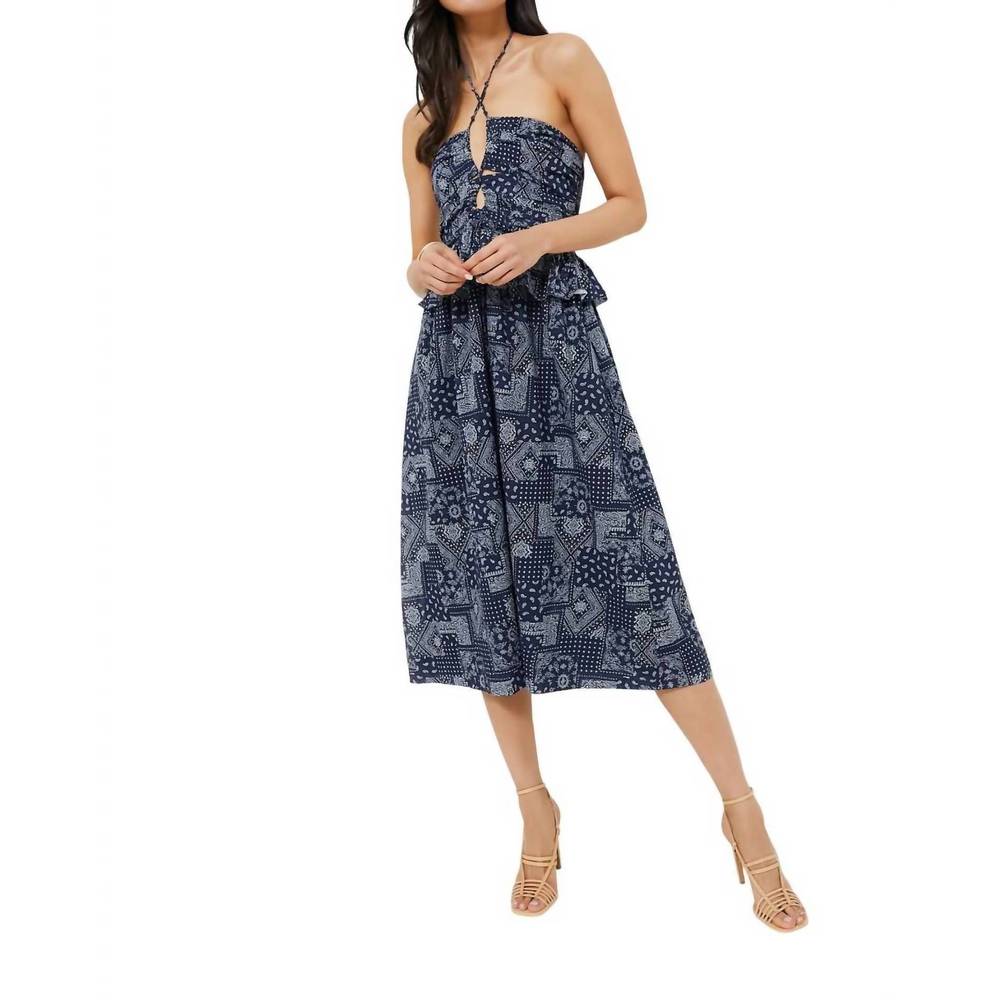 NEW EN SAISON daytona midi dress in navy white